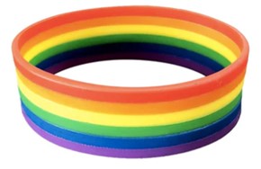 Gay Pride Rainbow Silicone Wristband Bracelet.  LGBTQ+ Silicone Bracelets.