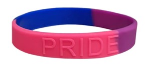 Bisexual Pride Silicone bracelet.  Gay Pride LBGTQ+ Silicone Wristbands