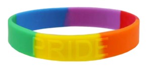 Rainbow Gay Pride Silicone Bracelet.  Gay Pride LGBTQ+ Accessories.