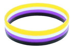 Non binary Gay Pride Silicone Bracelet.  LGBTQ+ Gifts.