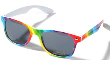 Rainbow Pride Striped Sunglasses Black Lens.  Gay Pride LGBTQ+ Sunglasses.