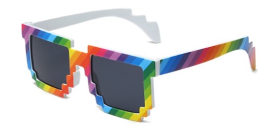 Pixelated Shaped Rainbow Gay Pride Sunglasses