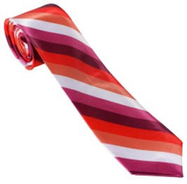 Lesbian Pride Stripe Tie LGBTQ+ Gay Pride Neckties